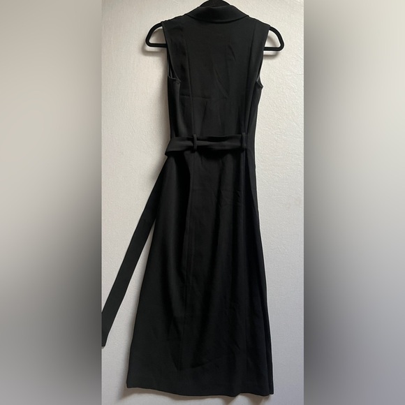 Judith & Charles Elegant Black Sleeveless Button Belted Maxi Dress Sz 2 - Picture 2 of 9